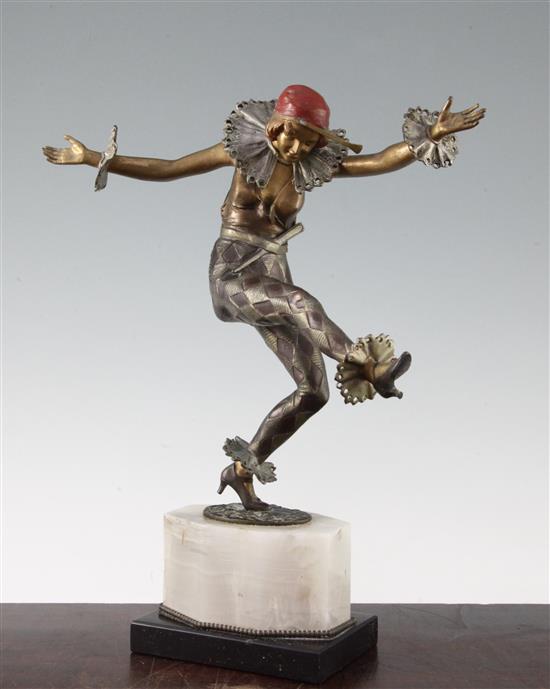 A Titze gilt patinated and cold painted bronze figure, 13.75in.